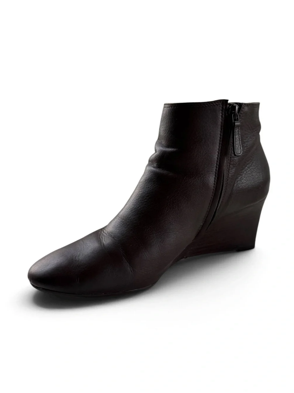 Tory Burch Women's Brown Leather Wedge Ankle Boots Size 9